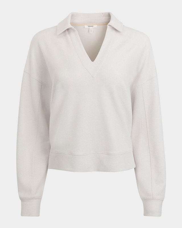 Waffle Scuba Polo Sweatshirt